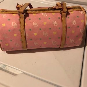 Pink Dooney & Burke fabric barrel purse brand new
